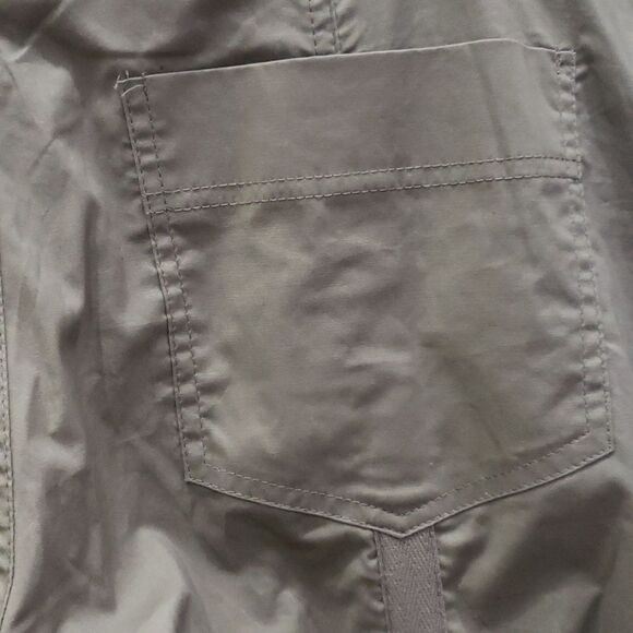 Contrast Pant Womens sz Medium Cargo Wide Leg Olive Khaki Cotton Hippie Bohemian - Picture 5 of 7